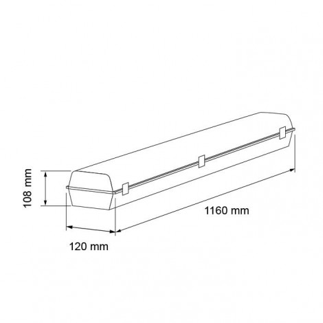 LED armatur PC 220V 1,20m 36W 5000K IP66