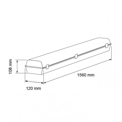 LED armatur PC 220V 1,50m 54W 5000K IP66