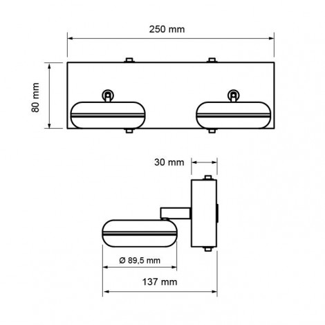 LED BADEVÆRELSESLAMPE, 2X5W, 2700K, KROM, IP44