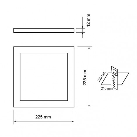 LED Panel, varmt lys, indbygget, firkantet 18W, SMD2835, 