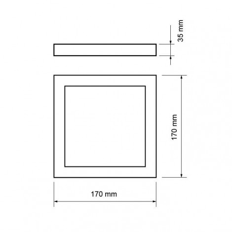 LED-panel (under loft), varmt lys, firkantet, 12W, SMD2835,