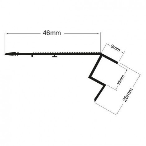 ALUMINUM PROFIL TIL LED FLEKSIBELT STRIPS, STAIR EDGE, 2M