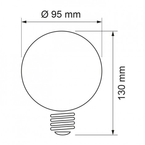 LED pære - Globe, varmt lys, 12W, 1000 lm, mål