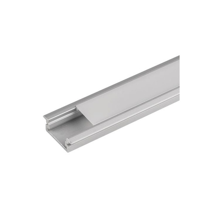 Aluminiumsprofiler til LED bånd, forsænket, 2meter med cover og beslag