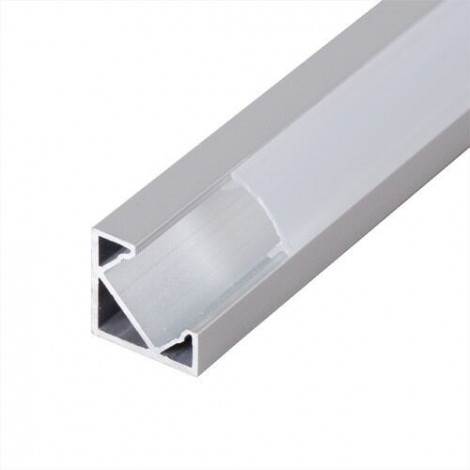 Aluminiumsprofiler til LED bånd, 45 ° hjørneprofil, 2meter med cover