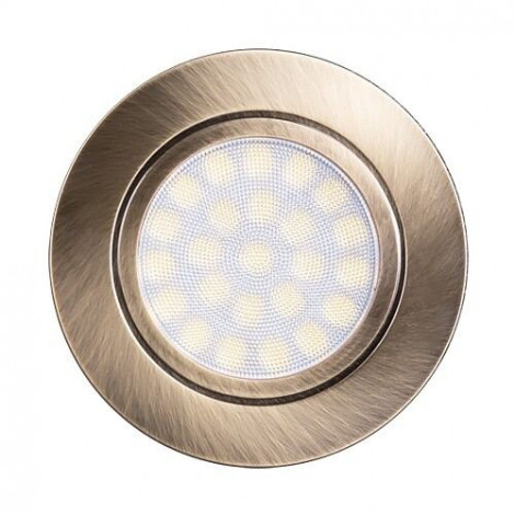 LED møbelspot, 4W, 4200K, 230V AC, IP44, Satin messing