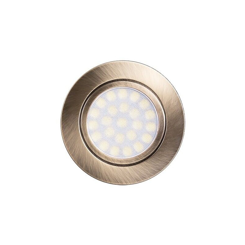 LED møbelspot, 4W, 4200K, 230V AC, IP44, Satin messing