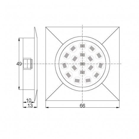 MINI LED DOWNLIGHT FOR BUILDING-IN/SURFACE MOUNTING, SQUARE 1.5W, 4000K, 12V DC, NEUTRAL LIGHT, SMD3014