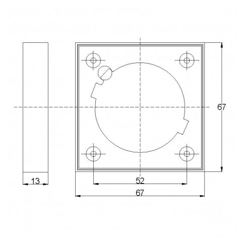 MINI LED DOWNLIGHT FOR BUILDING-IN/SURFACE MOUNTING, SQUARE 1.5W, 4000K, 12V DC, NEUTRAL LIGHT, SMD3014