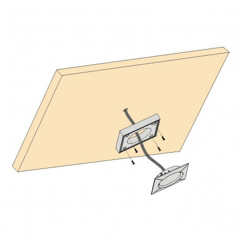 MINI LED DOWNLIGHT FOR BUILDING-IN/SURFACE MOUNTING, SQUARE 1.5W, 4000K, 12V DC, NEUTRAL LIGHT, SMD3014