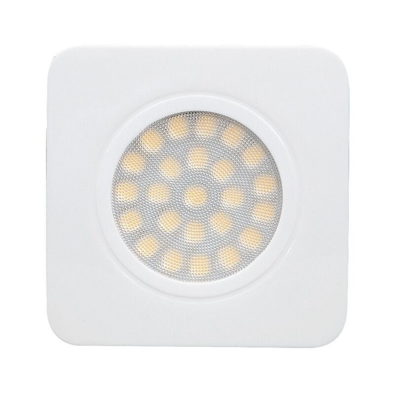 LED møbelspot,12V DC, 3W, 4200K, IP44, firkant