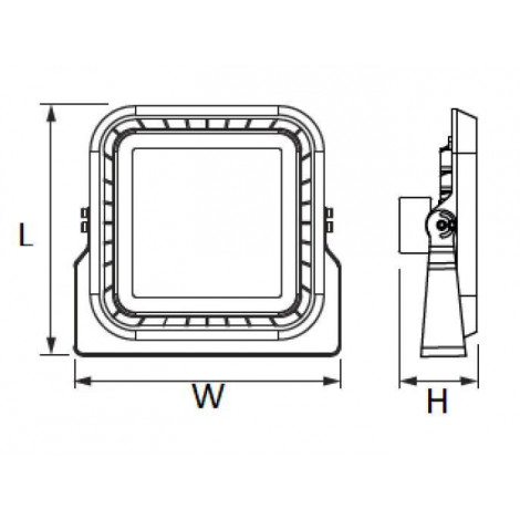 Led professionel projektør, 150W, 5000K, dæmpbar 1-10V DC, 220V-240V AC, IP66