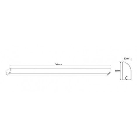 Led spejl armaturer m.sensor, 22W, 4200К, IP44, 76 cm