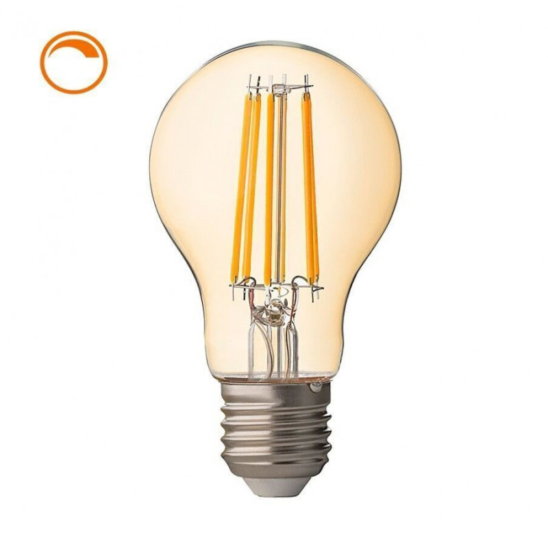 LED filament pære 7,5W, E27, 2500K, amber, dim