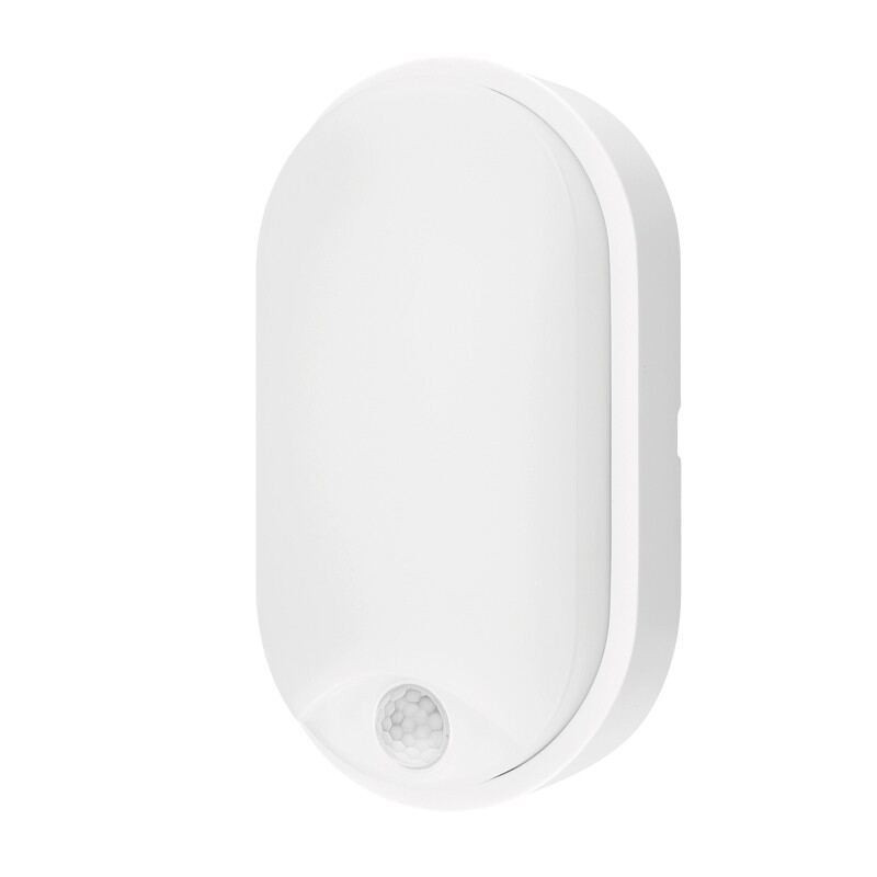 Led væglampe m.sensor, oval, 14W, 4200K, IP54