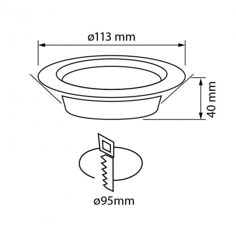 Led downlight til indbygning, 10W, 3000-4200-6000K, 220V, IP44