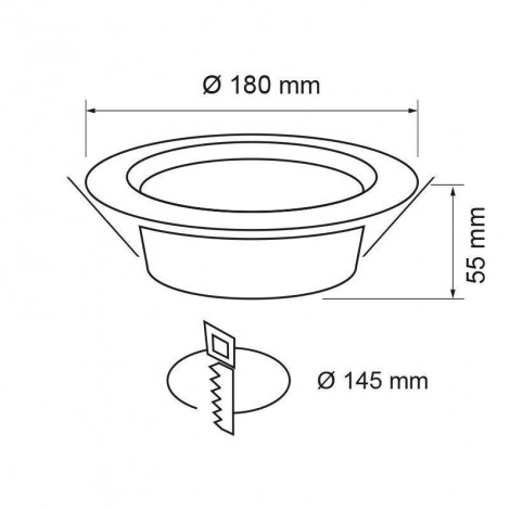 LED downlight 18W, 4200K, 220V, IP44 