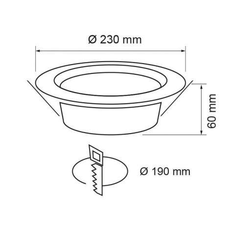 LED downlight 18W, 4200K, 220V, IP44 