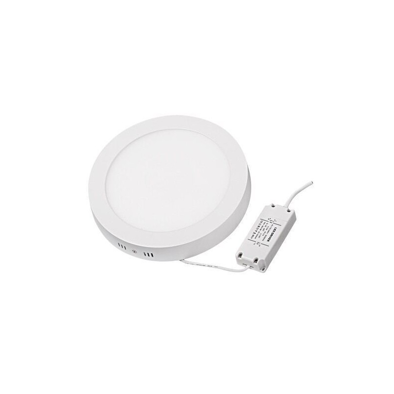 LED-panel, varmt lys, påbygning, rundt 12W