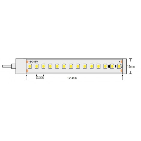 Proff. LED Bånd/Strips, 7 W/m, 4200 K, 48V DC, 112 Led/m, IP67