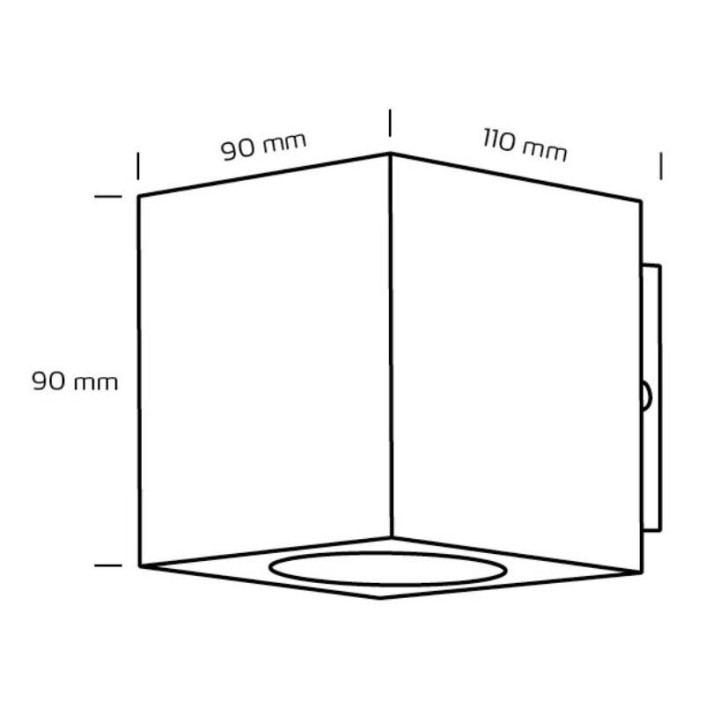 Udendørs væglampe , 2 x 3W, 3000K, IP54, cube, Grafitgrå