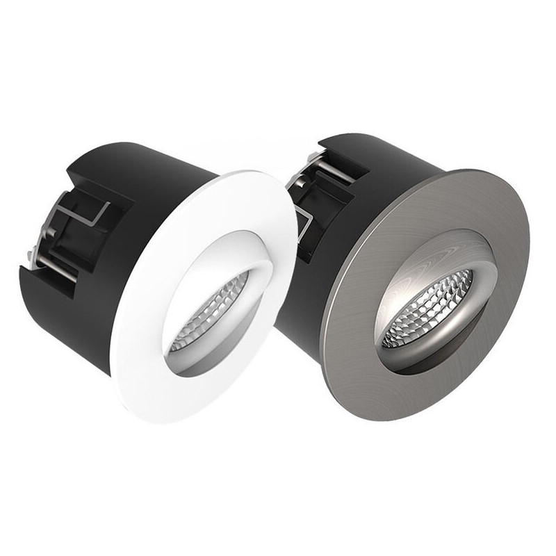 LED Indbygningsspot, 230V, 5,6,8,10W, 3000K, Sort, Hvid, Børstet