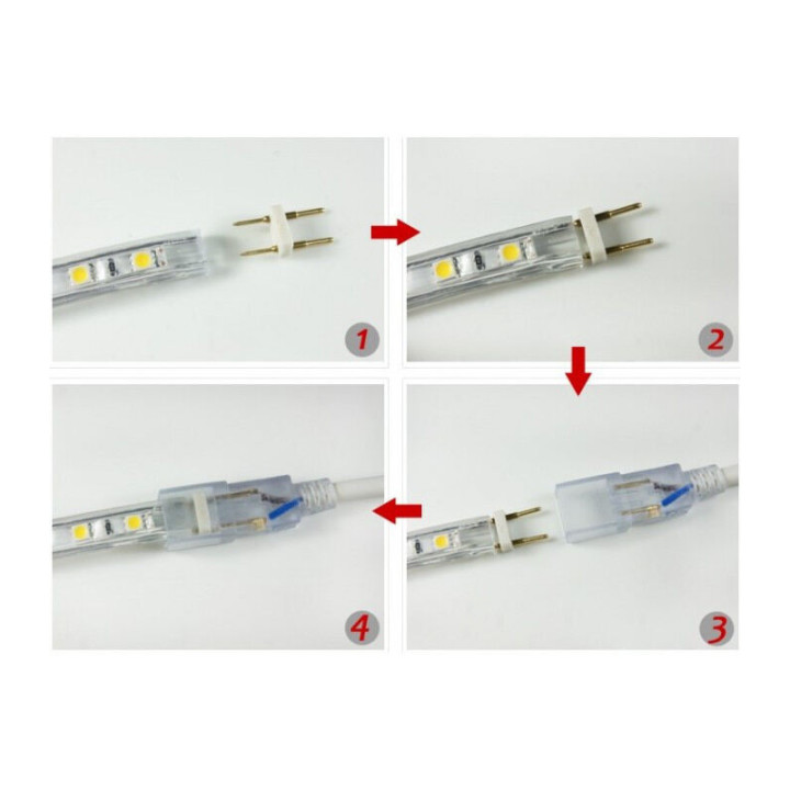 230v LED strip startstykke, 6 watt, enkel farvet.