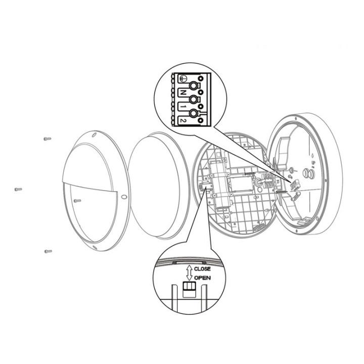 LED udendørslampe 10W, 230V, IP65, hvid