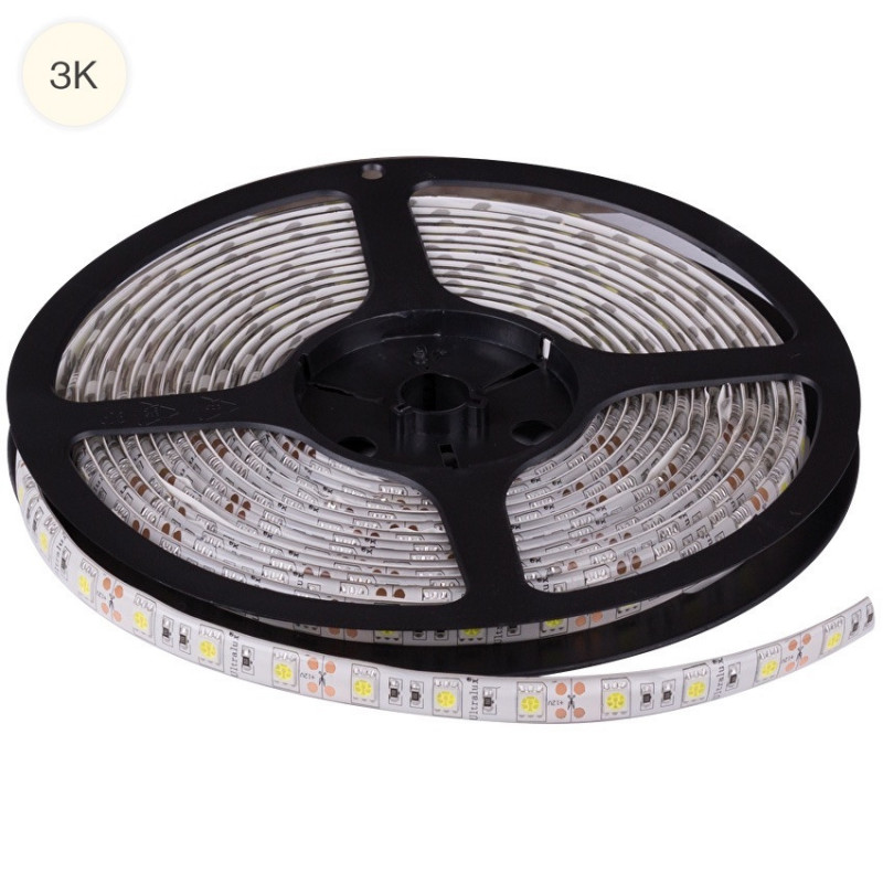 LED bånd, 14,4 W/m, 12V, 3000K, vandtæt IP65