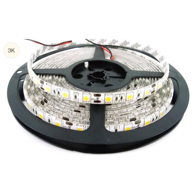 HQ LED bånd, Varmt hvid, 12 W/m, Vandtæt, 60LEDs/m, Ra: 93-95