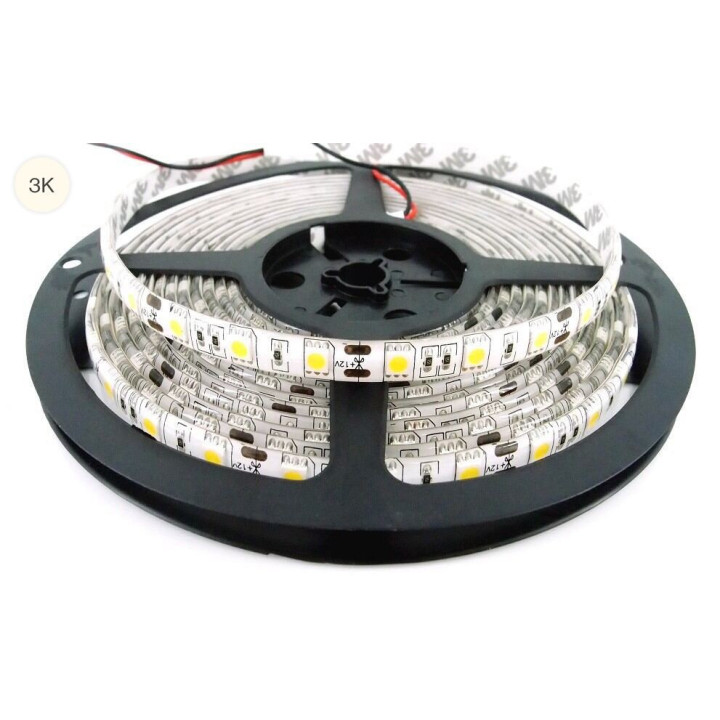 LED bånd, 12V, 3000K, 60LEDs/m, 12 W/m, 5m, IP65, Ra93-95