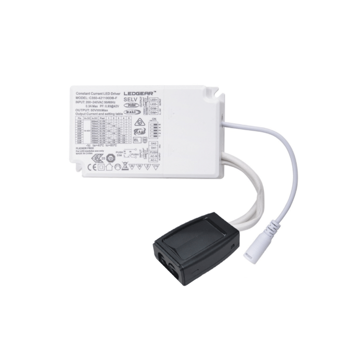 DALI-2/0–10V/PWM/PUSH LED-driver, 650–1100mA, 14–42V