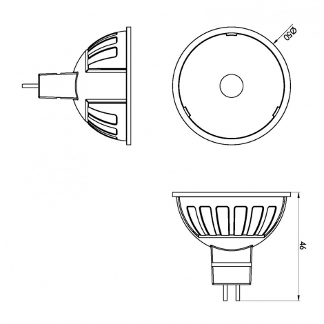 Led spotlys, MR16, 6,8W, 12V AC/DC-mål