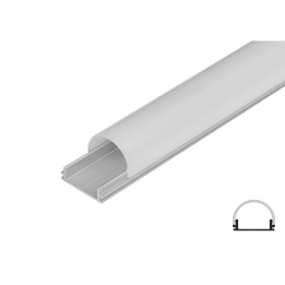 Aluminiumsprofil til LED bånd, til påbygning, 2m