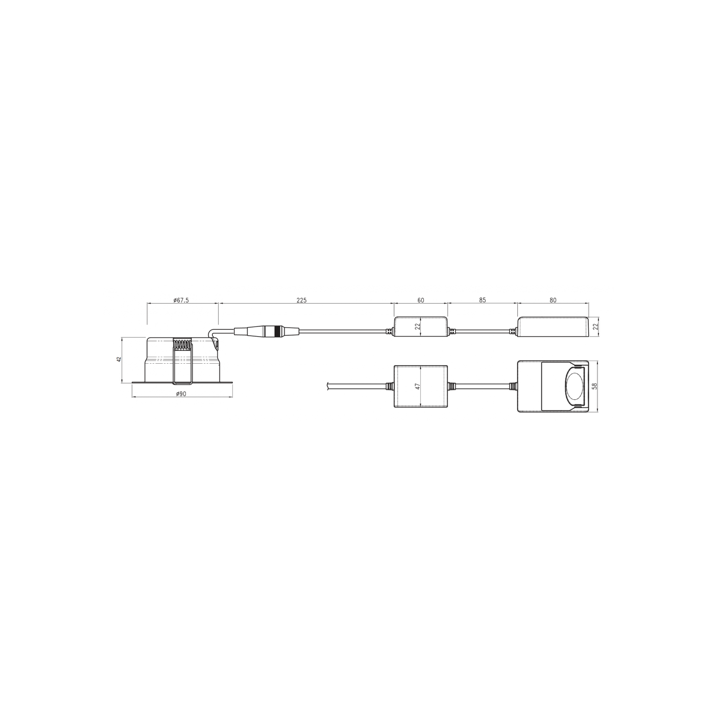 LED-downlight 6W, 3000K, Ra97 | IP54 og dæmpbar