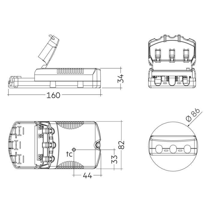 DALI/DALI-2 LED-driver 45W, 450–1050mA, NFC