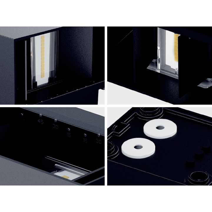 LED Cube facadelampe 10W, sort, 3000K