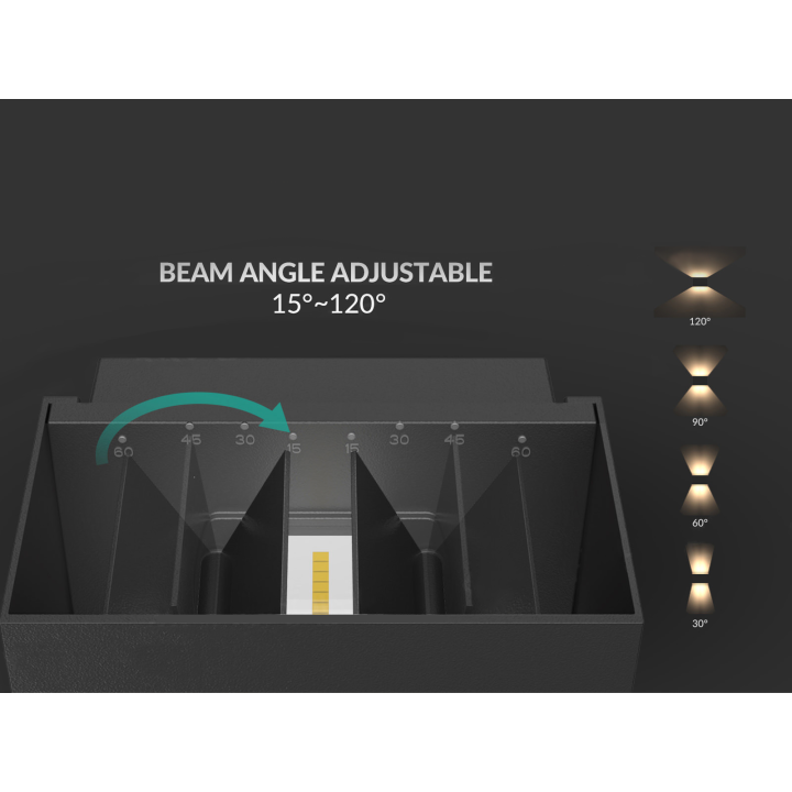 LED Cube facadelampe 10W, sort, 3000K
