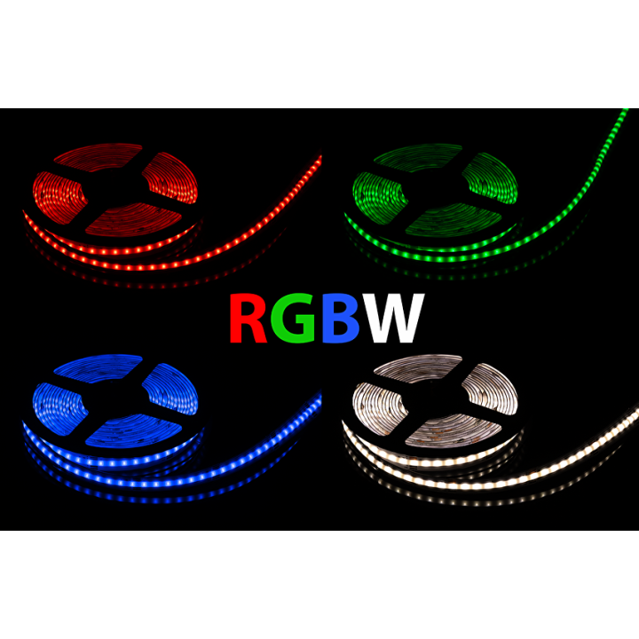 LED COB- bånd RGB+WW 20W/m, 24V, IP20, 784 LED pr. meter