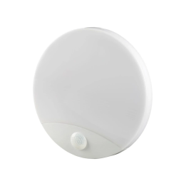 Hvid LED loft- og væglampe med PIR-sensor, 15W, Ø25 cm