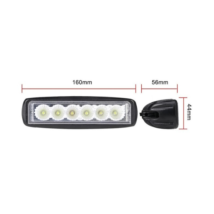 Led projektør til køretøj, 10-30V, 14W, 6500K, IP67