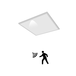 LED panel 60x60 cm, 36W, PIR, 4000K, UGR19