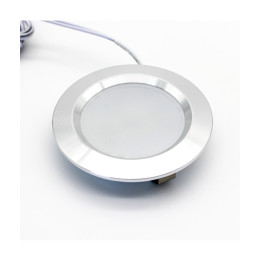 LED møbelspot 12V 2,7W – børstet stål, hul Ø56 mm