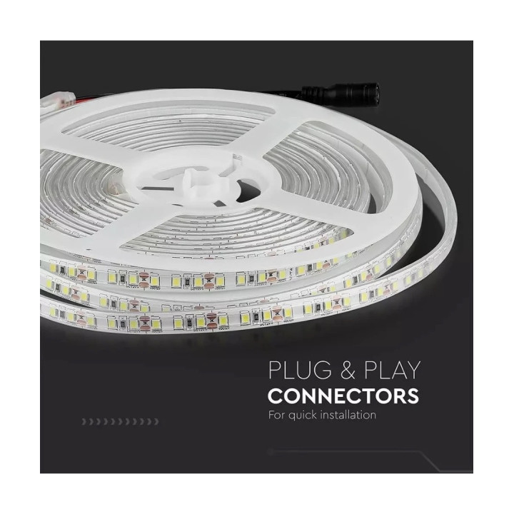 LED bånd 12V, 120 LED/m, 7,2W/m, 3000–4000K, 5m, IP65