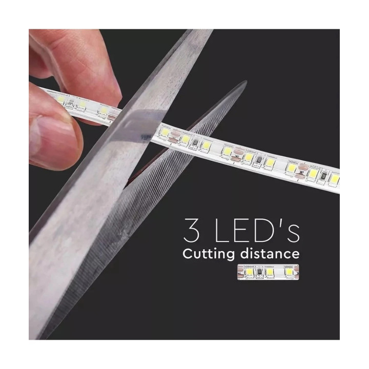 LED bånd 12V, 120 LED/m, 7,2W/m, 3000–4000K, 5m, IP65