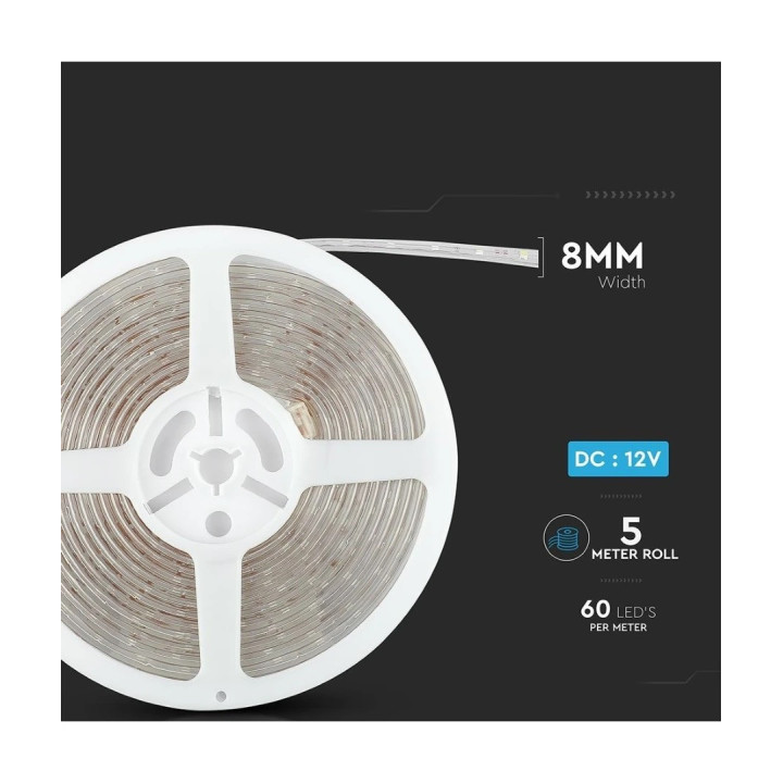 LED bånd, 12V, 60 LEDs/m 4,2W/m, 3000/4000K, 5m, IP65