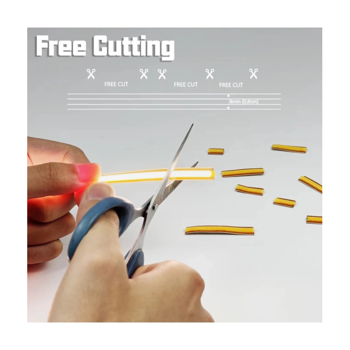 FreeCut COB LED-bånd 12V, 10W/m | 3000K, 5 m