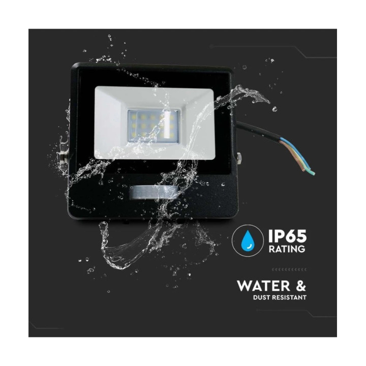 Led projektør m. PIR-sensor, slank, 10W, 4000K, 220V, IP65