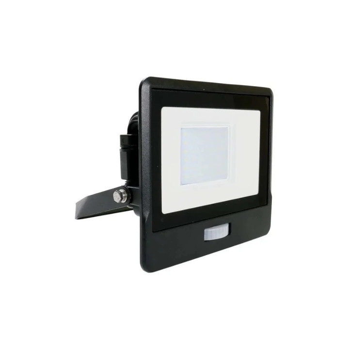Led projektør m. PIR-sensor, slank, 30W, 4000K, 220V, IP65