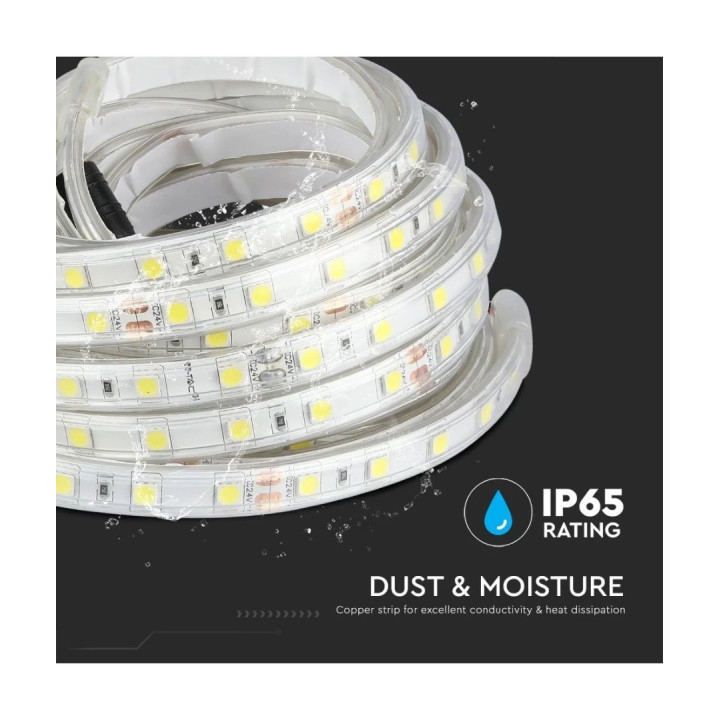 LED bånd, 24V, 60 Led/m, 9W/m, 3-4000K, 5m, IP65